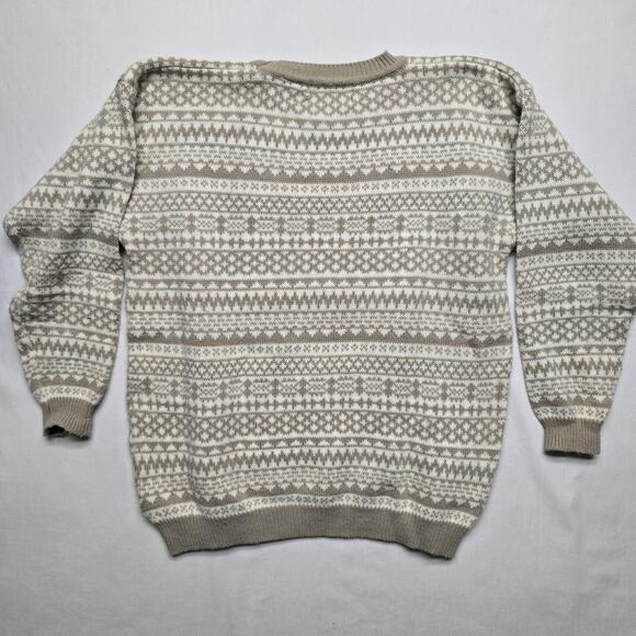 Vintage Tarazzia Sweater Medium Fair Isle Knit Pullover Crewneck Winter - Picture 7 of 10